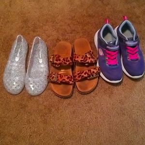 3 pair of girls shoes